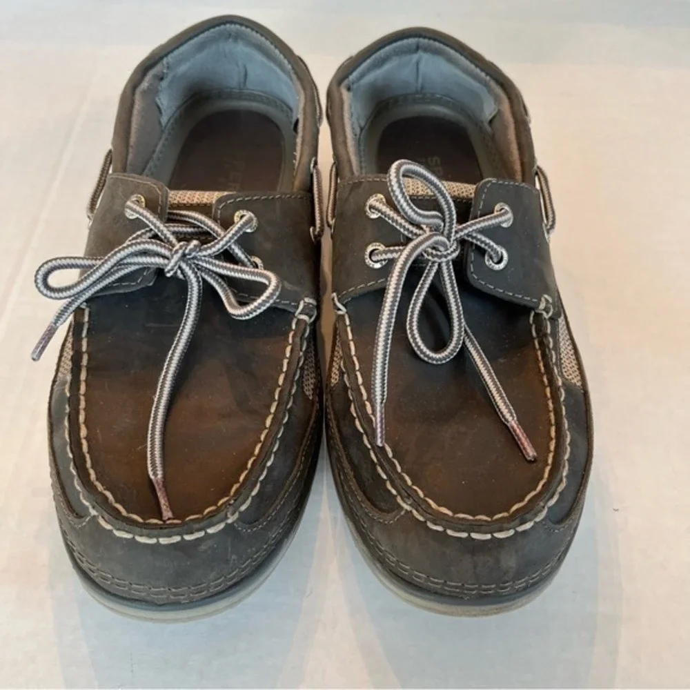 Sperry Top-Sider Mens Billfish 3-Eye Boat Shoes Brown Leather Mesh ‎ 10.5M